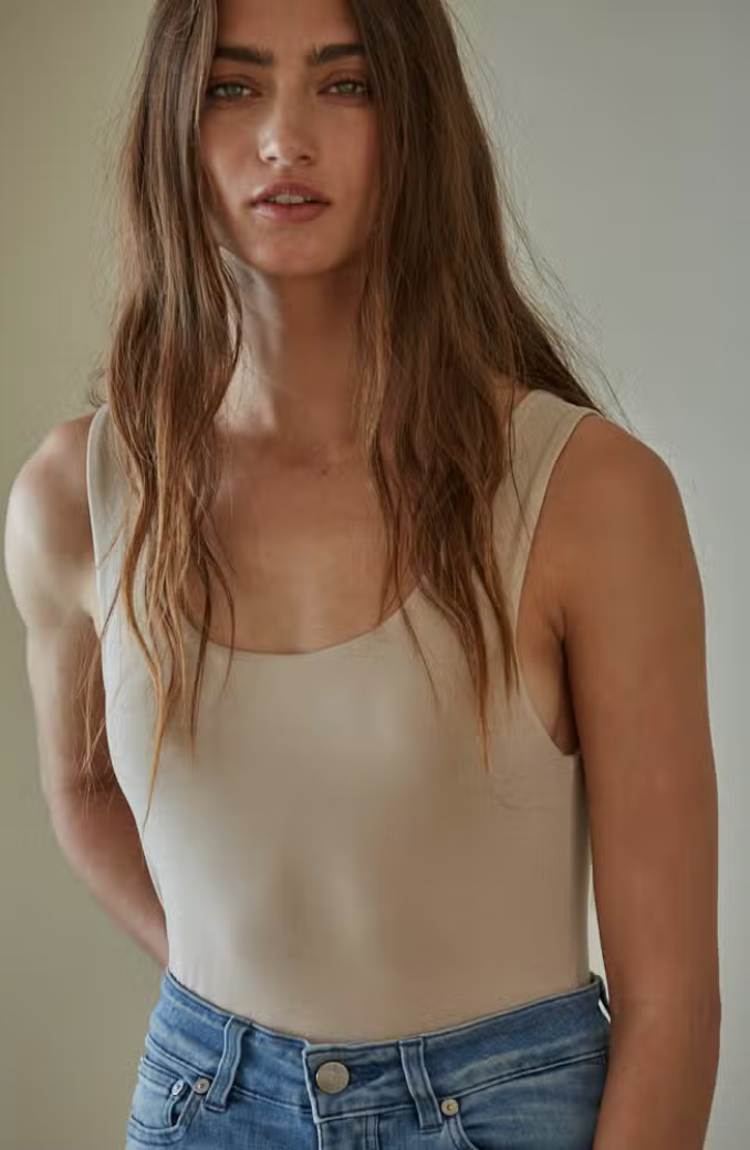 Load image into Gallery viewer, Brushed Jersey Tank Top - Nude
