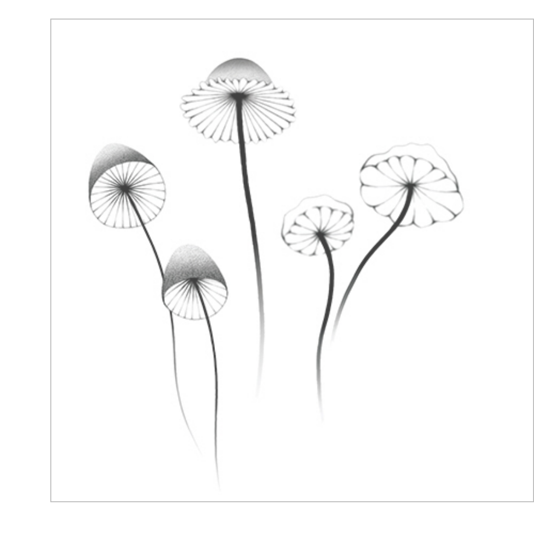 Mushrooms Tattoo Pair