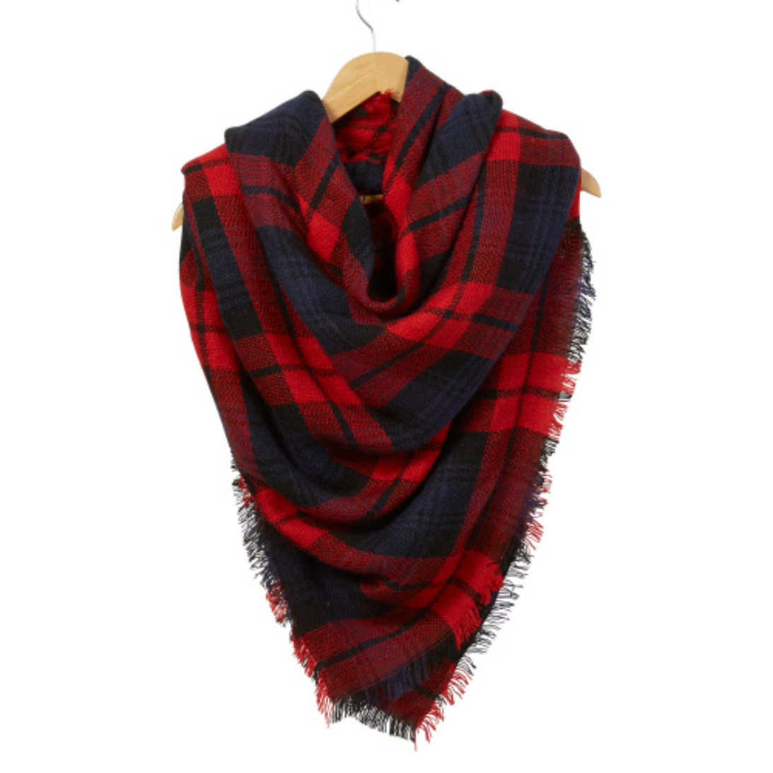 Load image into Gallery viewer, Plaid Blanket Scarf - Berry

