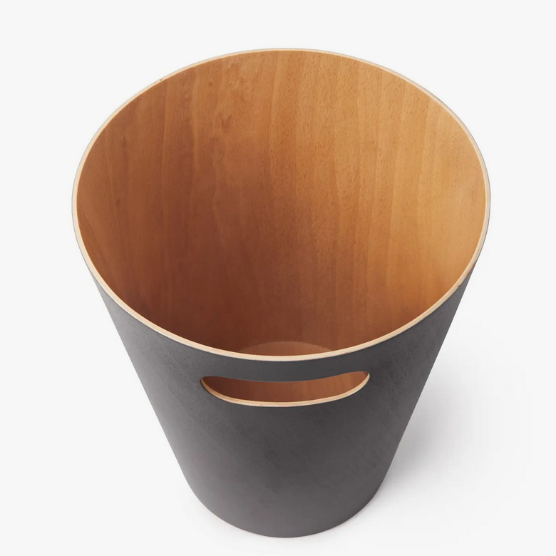 Woodrow Trash Can - Black/Natural