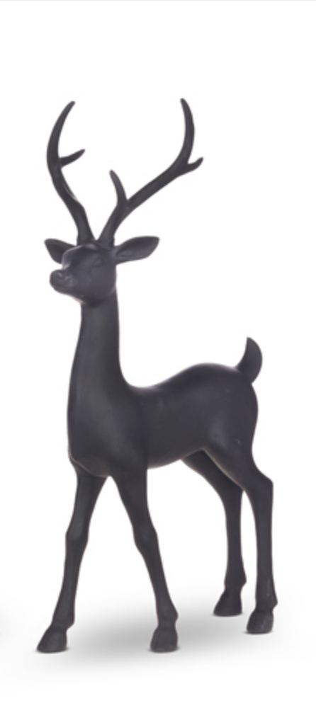 Matte Black Deer Holiday Decoration