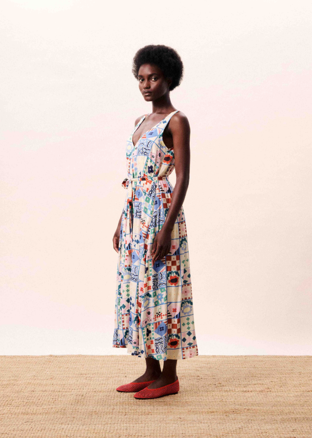 Consordia V-Neck Dress - Multi