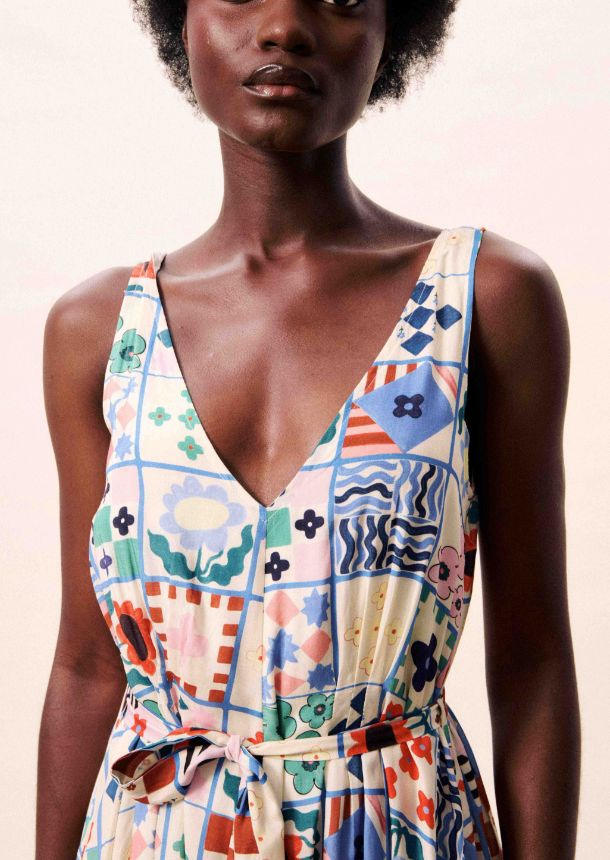 Consordia V-Neck Dress - Multi