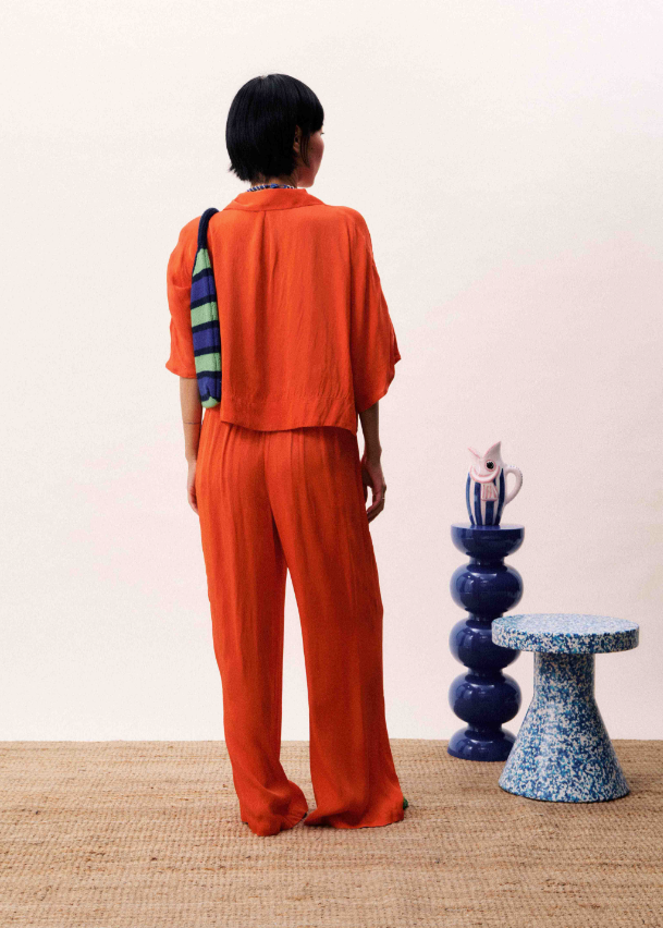 Short Sleeve Pervenche Top - Orange