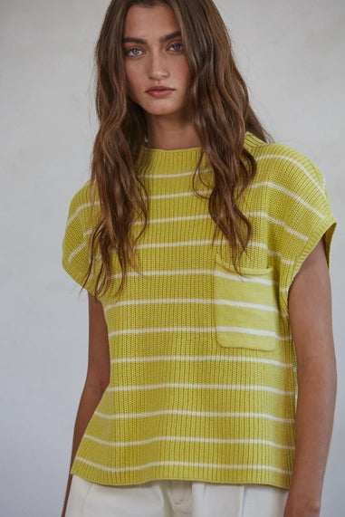 Load image into Gallery viewer, Sea Level Knit Top - Yellow/Cream
