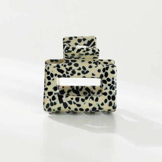 Simone Mini Classic Square Claw Clip - Speckle Black/Beige