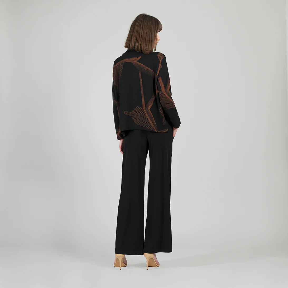 Cowl Neck Sweater - Coffee/Black