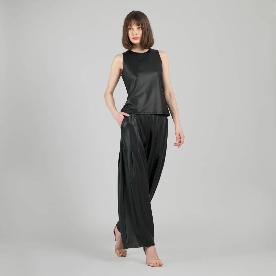 Leather Tank Top - Black