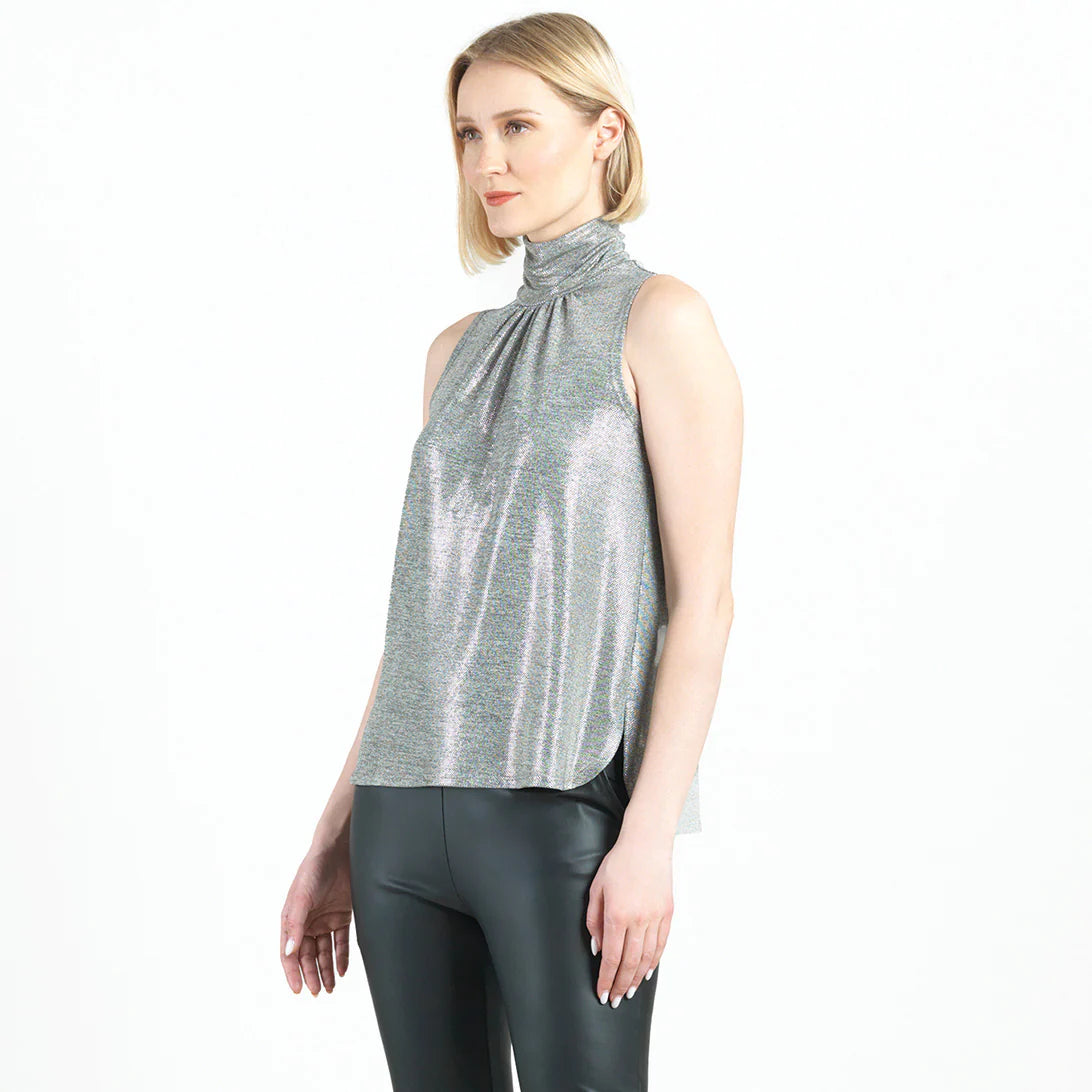 High Neck Tank Top - Silver