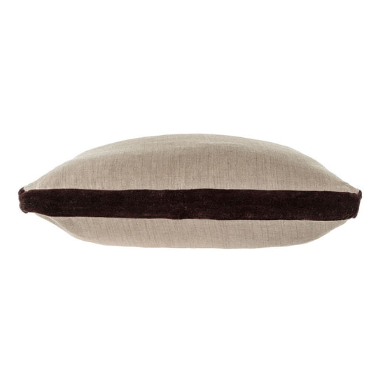 Velvet Trim Throw Pillow - Chocolate