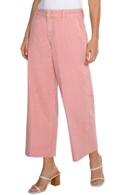 Stride High Rise Wide Leg Pants with Pleats - Rose Blush