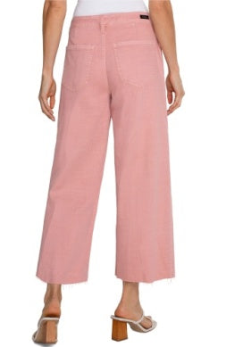 Stride High Rise Wide Leg Pants with Pleats - Rose Blush