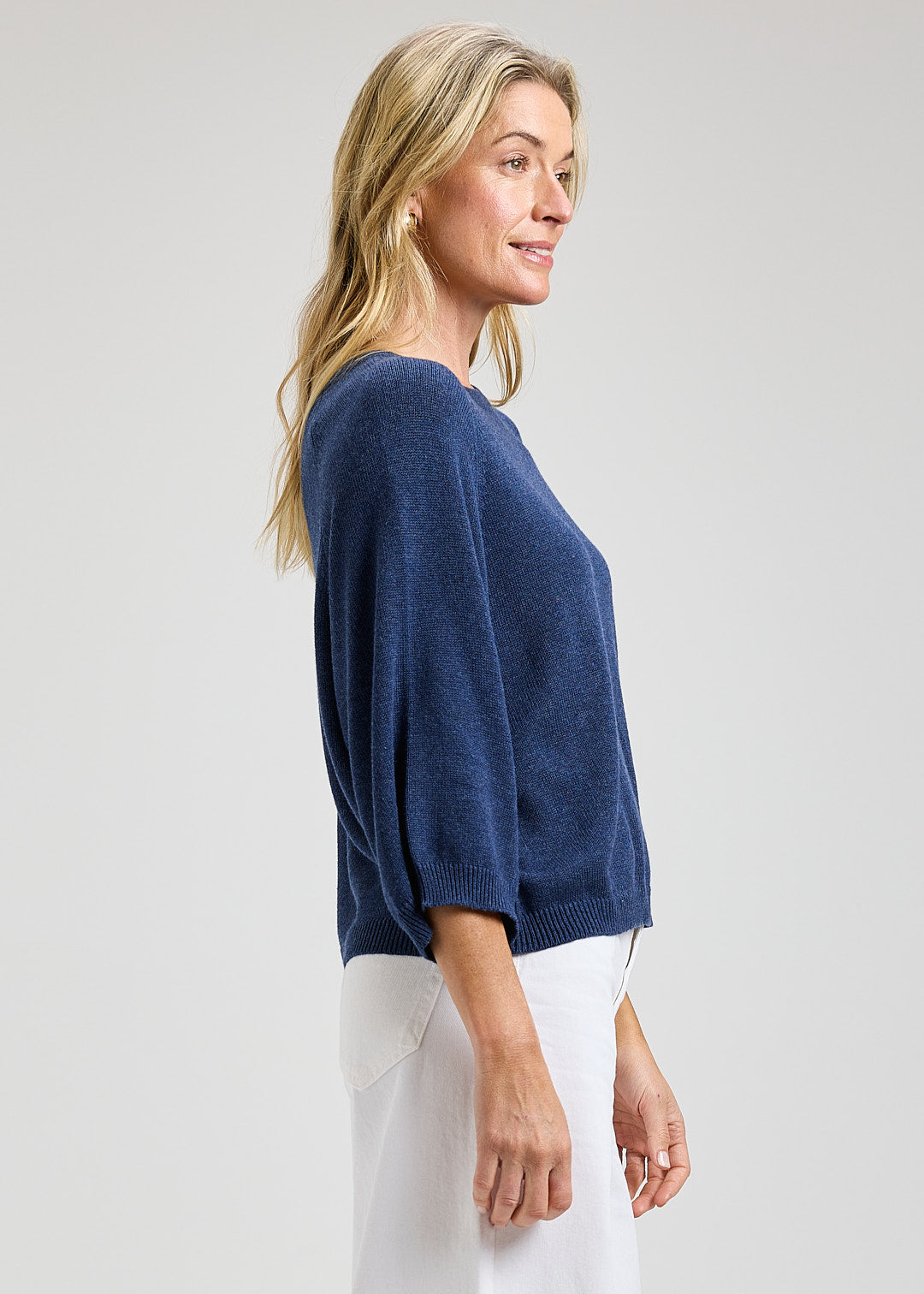 Basic Crew Neck Sweater - Denim