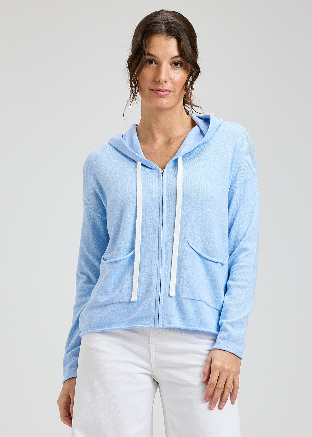 Zip Front Hoodie with Pockets