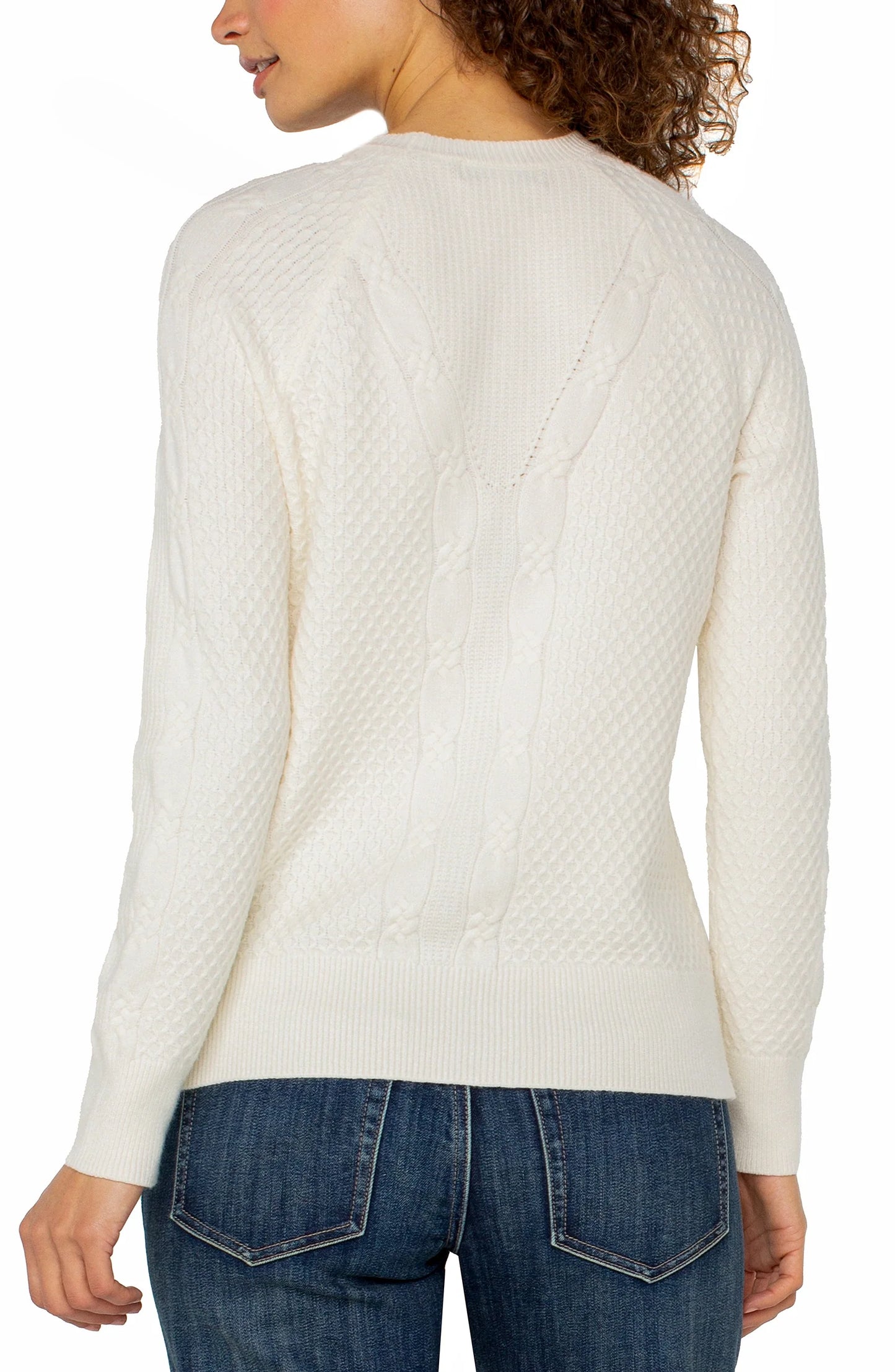 Long Raglan Sleeved Sweater - Alabaster