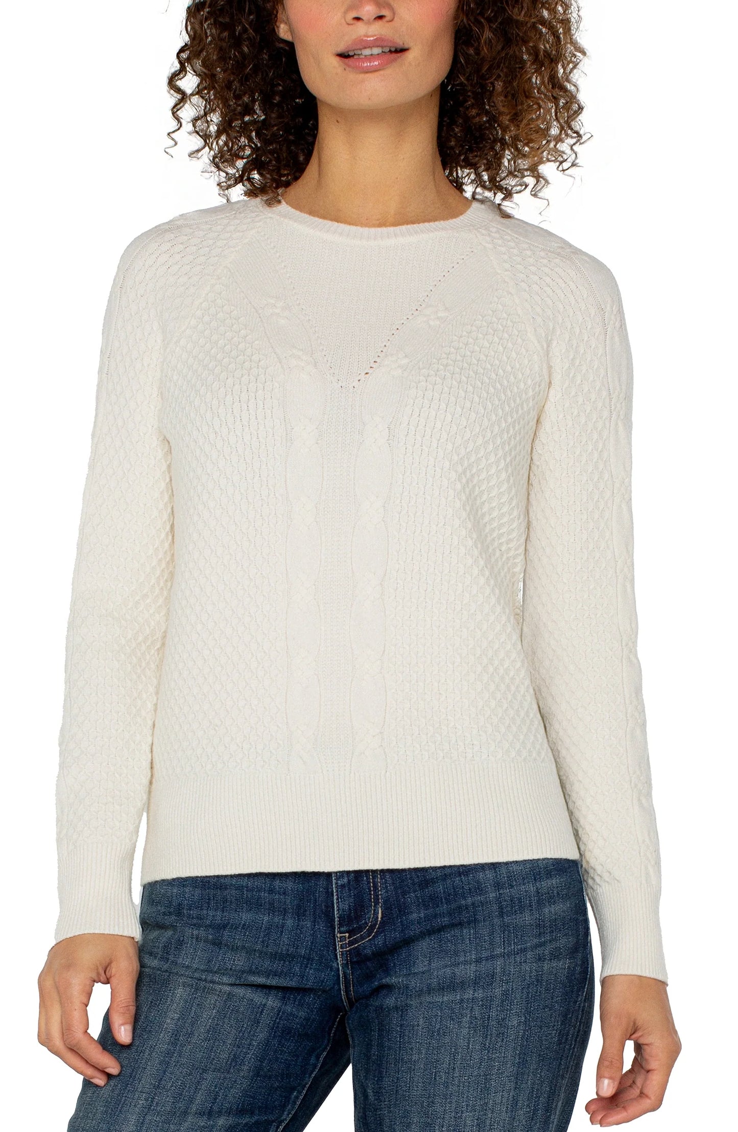 Long Raglan Sleeved Sweater - Alabaster
