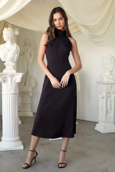 Adelyn Rae Alize Halter Maxi Dress - Black Bailey Road Adelyn Rae Alize Halter Maxi Dress - Black Bailey Road