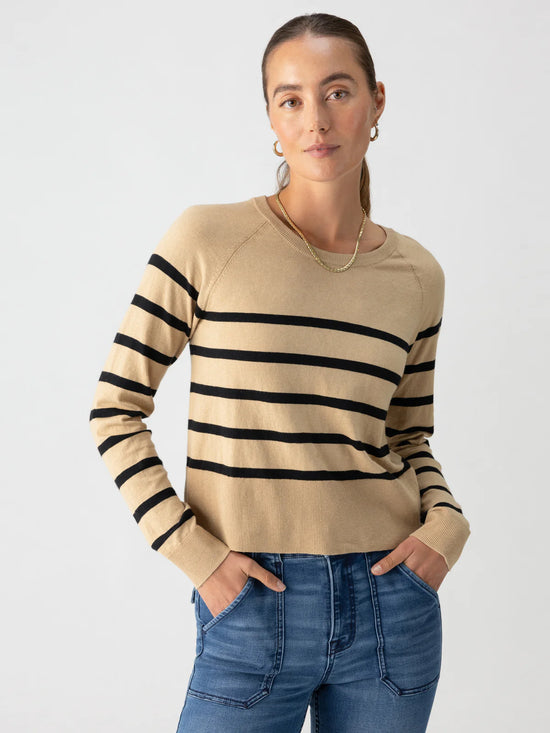 All Day Long Pullover Sweater - True Khaki/Black