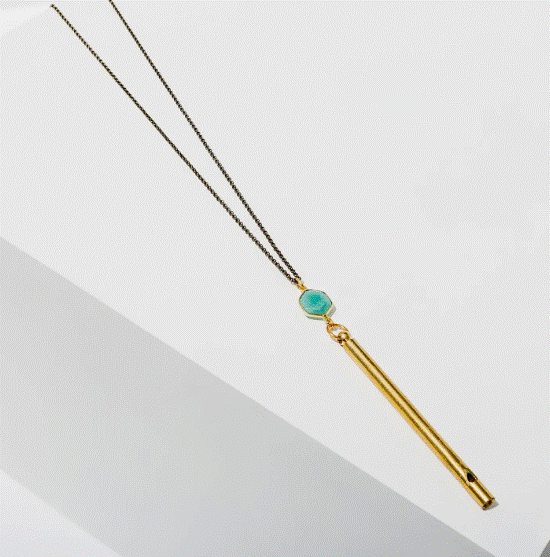 Load image into Gallery viewer, Gemstone Whistle Necklace - Amazonite
