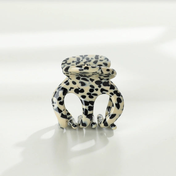 Amber Mini Octopus Claw Clip - Speckle Black/White