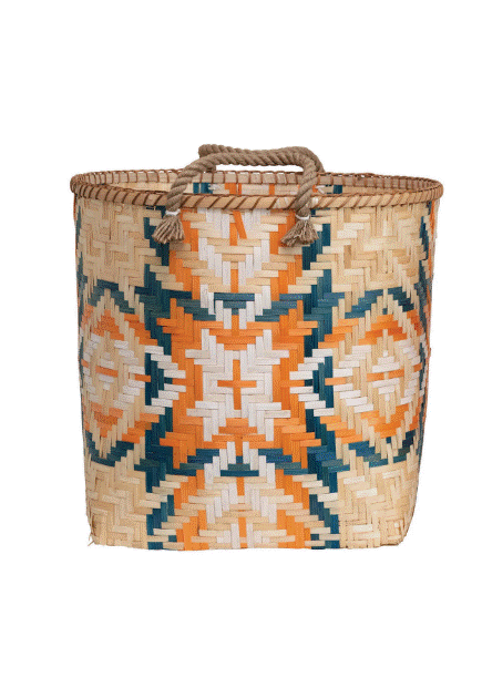 Hand-Woven Basket with Handles - Large