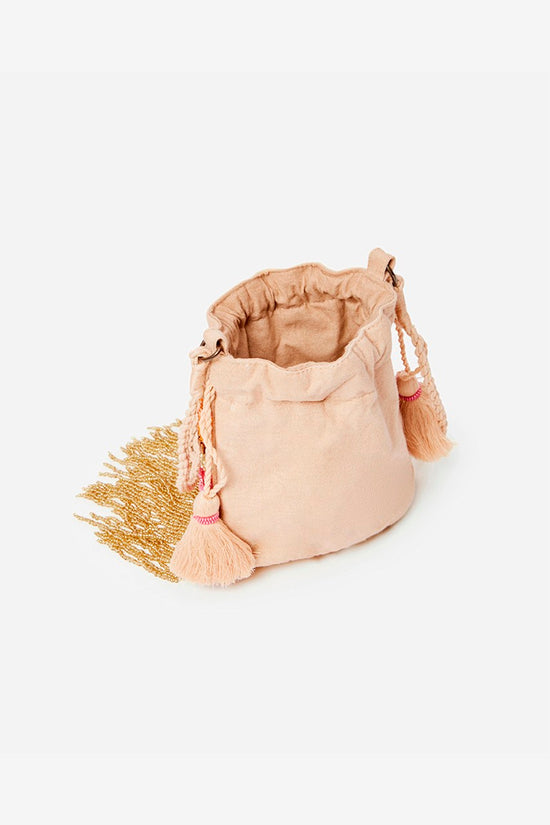 Mini Beaded Bag With Tassels - Fuchsia