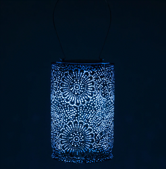 Soji Stella Cylinder Solar Lantern - Blue