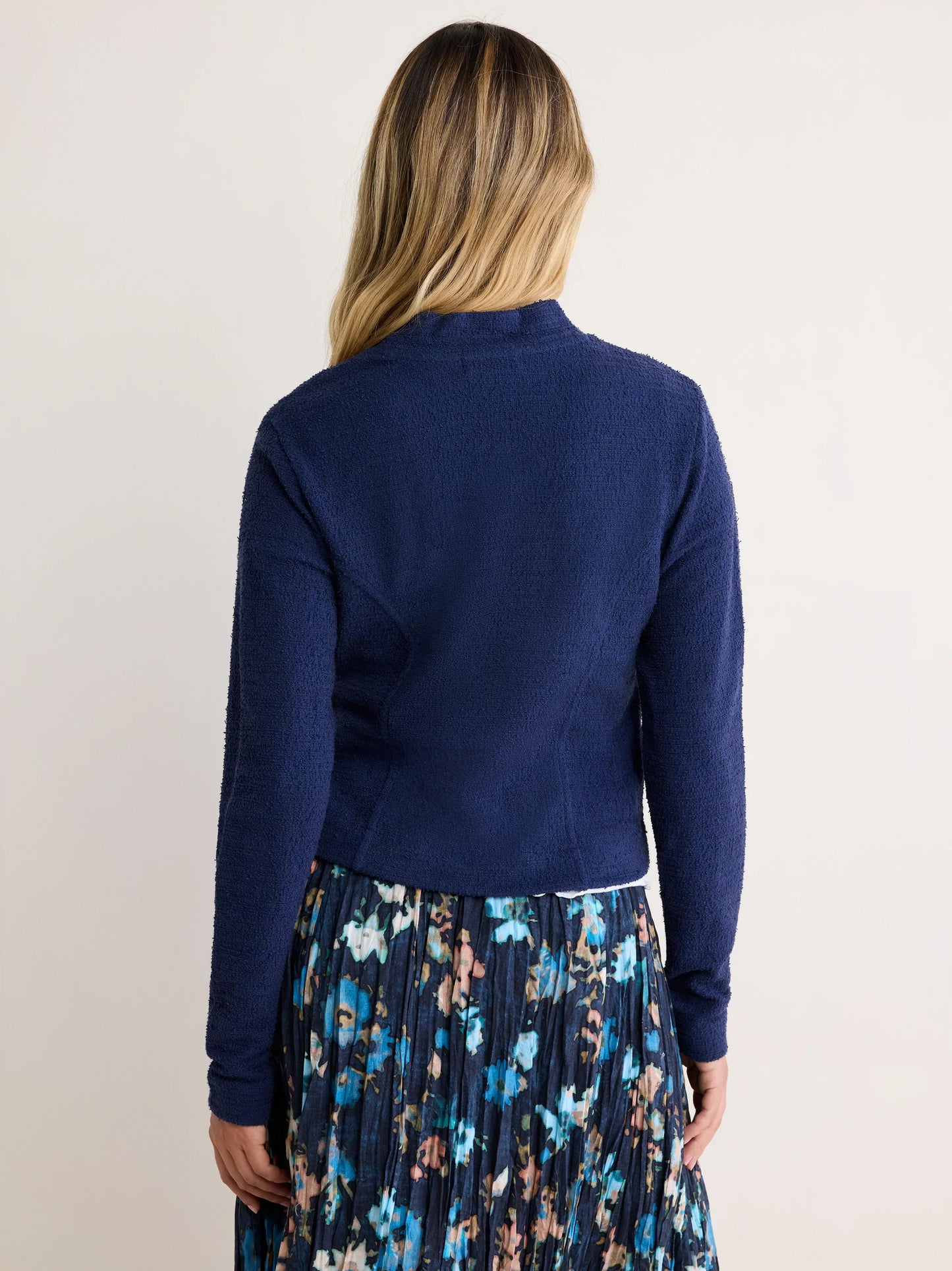 Textured Knit Bomber Jacket - Ink