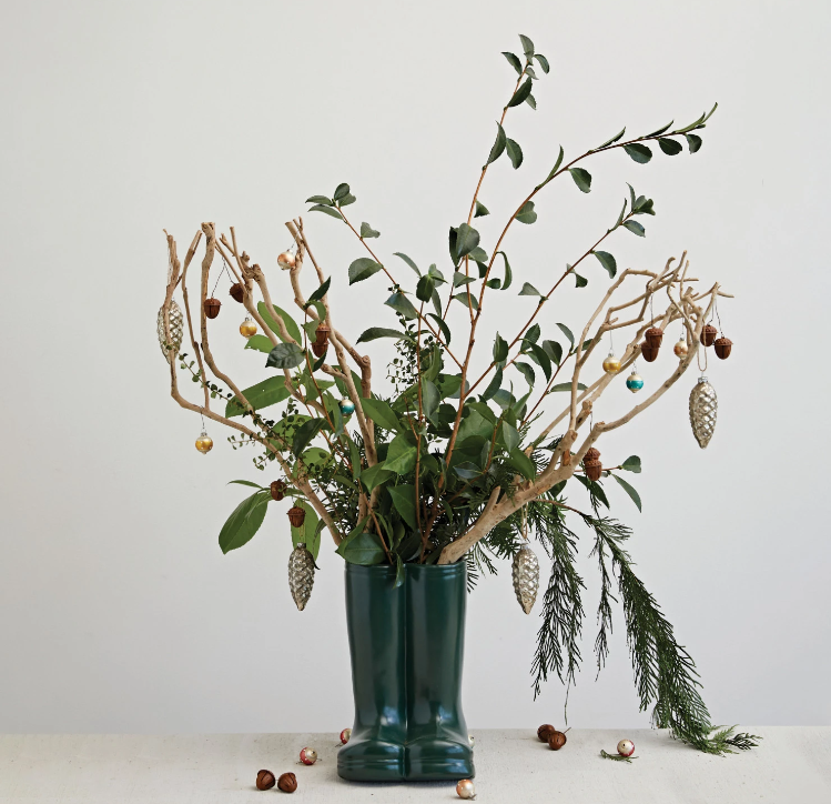 Stoneware Garden Boot Vase