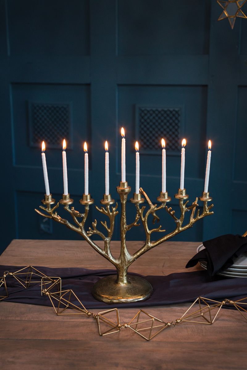 Golden Branch Menorah