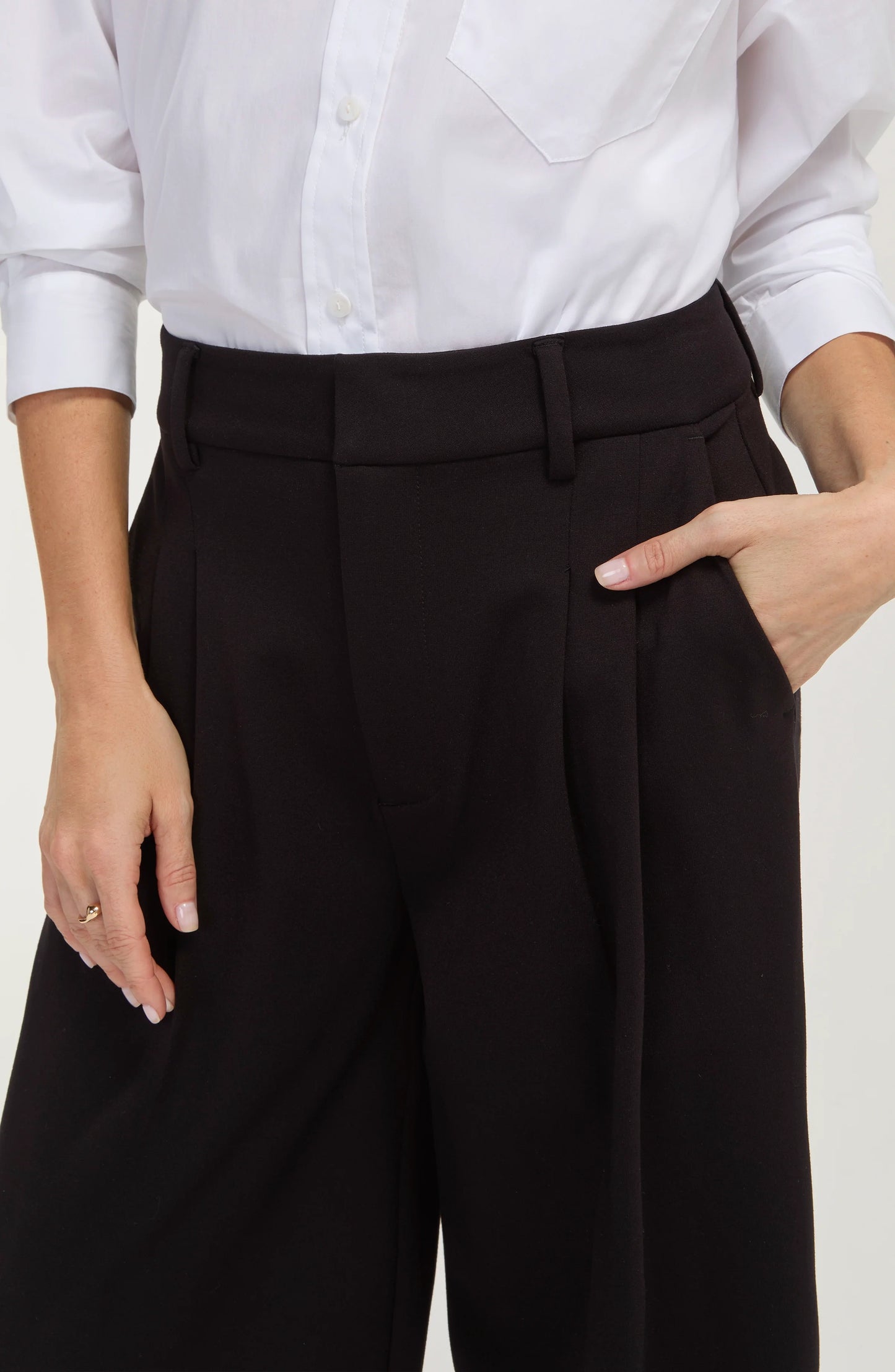 Brooke HighRise Wide Leg Pants - Black