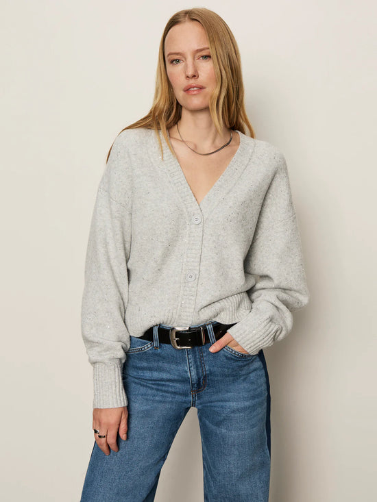 Shimmer Cardigan Sweater - Heather Grey