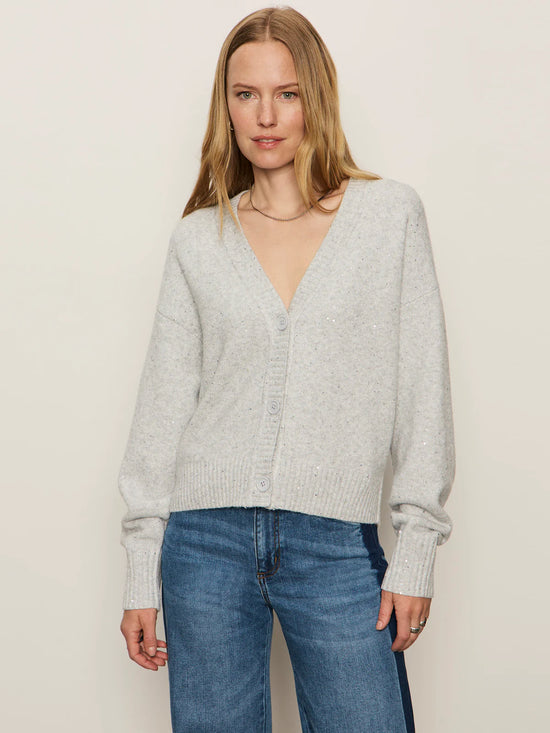 Shimmer Cardigan Sweater - Heather Grey