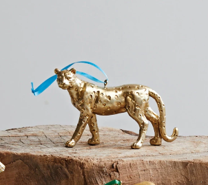 Gold Puma Holiday Ornament