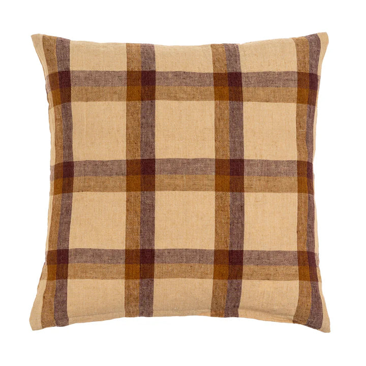 Cedric Linen Throw Pillow - Plaid