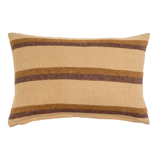 Cedric Linen Lumbar Throw Pillow - Stripes