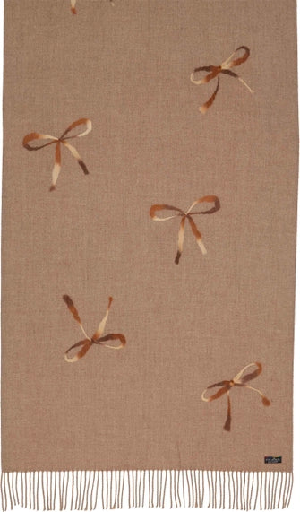 Needle Punch Bows Scarf - Chinchilla