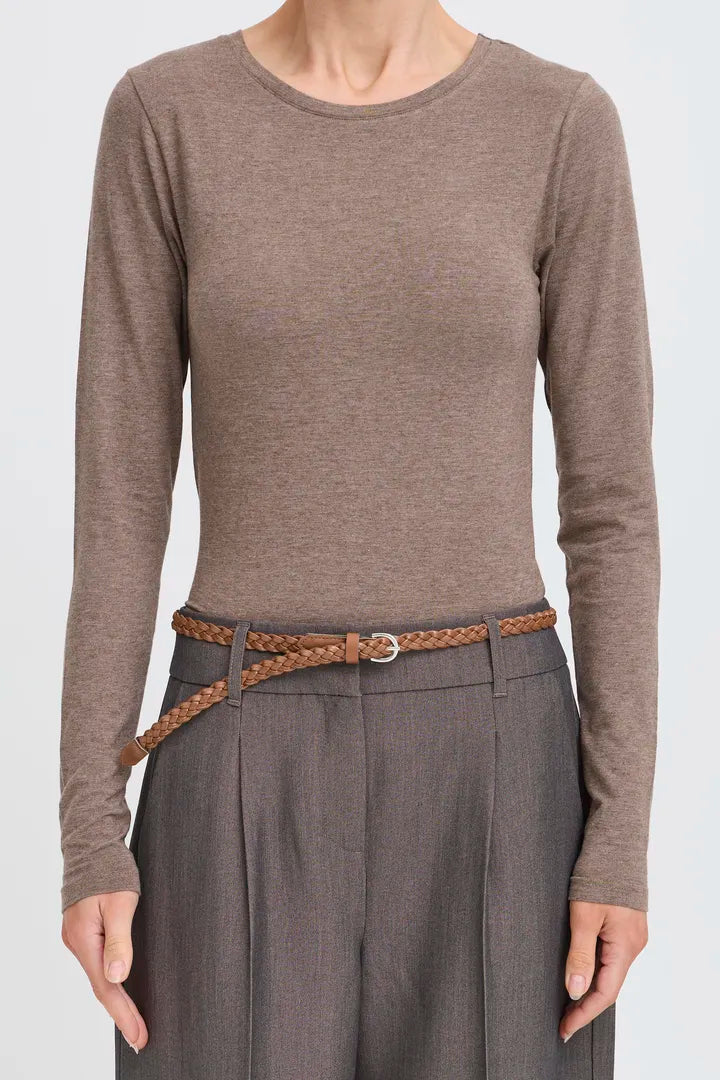 Pamila Long Sleeve Tee - Chinchilla