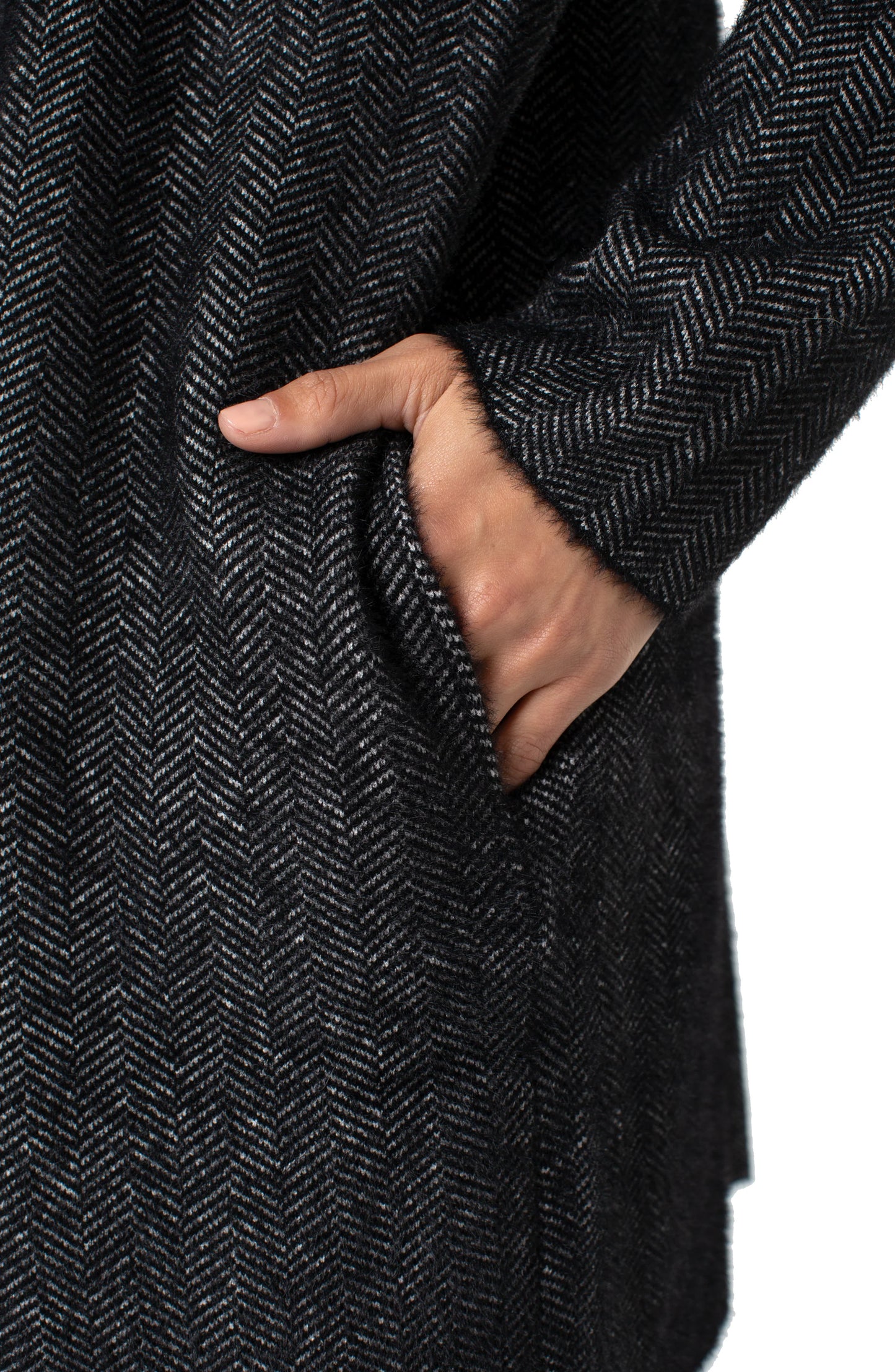 Long Open Shawl Collar Cardigan Coat Sweater - Charcoal