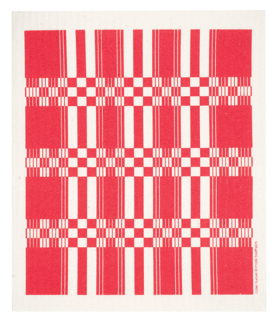 Swedish Dishcloth - Red Folk Weave