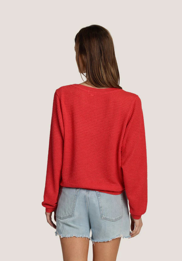 Covet Crew Neck Sweater - Red