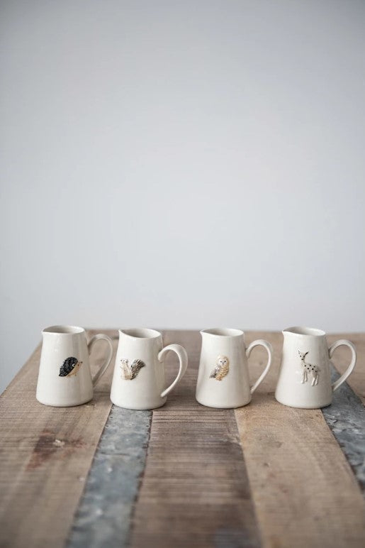 Hand-Painted Forest Animal Creamer - Hedgehog