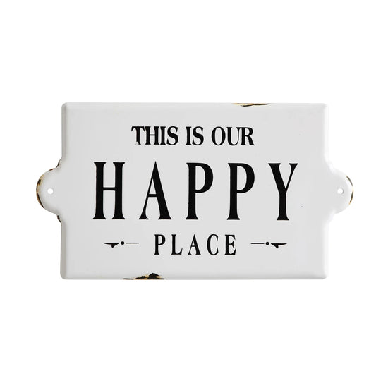 "This is Our Happy Place" Enameled Wall Art