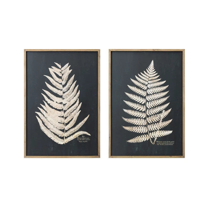 Fern Leaf Prints with Wooden Frame