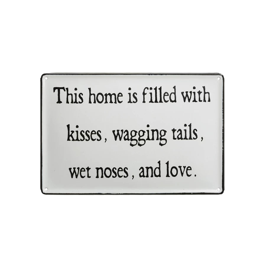 Load image into Gallery viewer, &amp;quot;The Home is Filled with Kisses&amp;quot; Enameled Wall Decor
