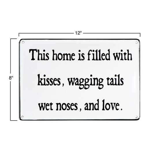 Load image into Gallery viewer, &amp;quot;The Home is Filled with Kisses&amp;quot; Enameled Wall Decor
