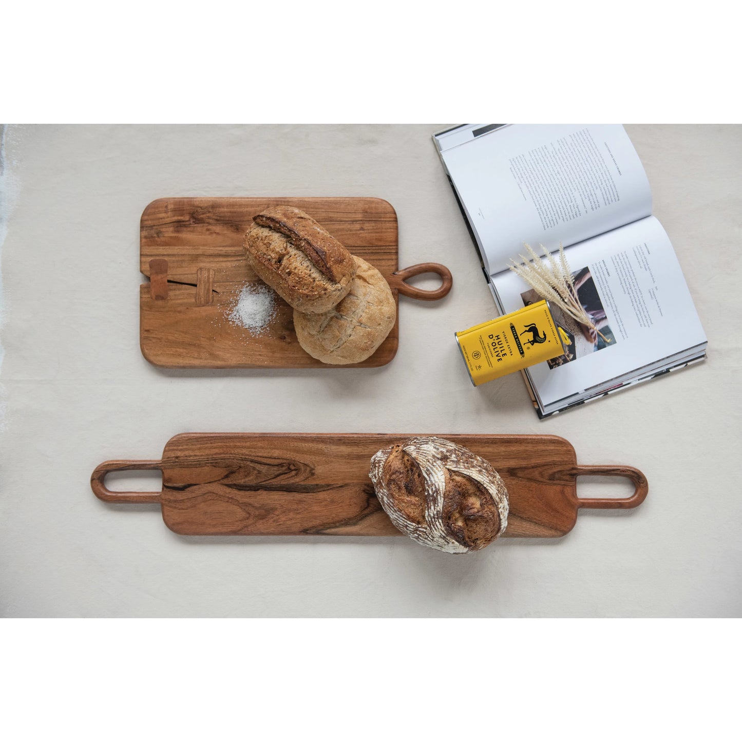 Acacia Wood Cheese/Cutting Board with Handles
