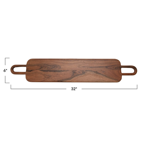 Acacia Wood Cheese/Cutting Board with Handles