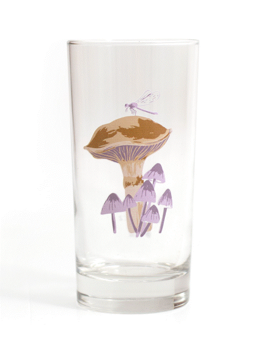 Load image into Gallery viewer, Dragonfly Mushroom Juice Glass

