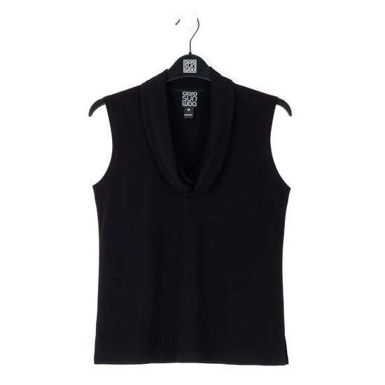 Drape Neck Tank Top - Black